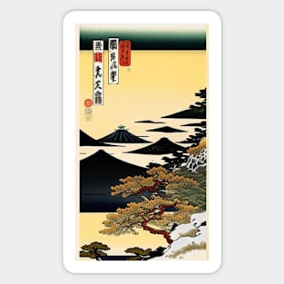 the masters of Japanese Ukiyo-e painting, and mix drawing, painting and digital Sticker